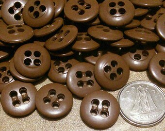 14mm, 12-50-200 Buttons LIGHT BROWN, vintage button, BTN 31