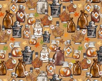 Fabric cotton, MAPLE SYRUP, 49240203, 01, Amber, Quilt Fabrics, 100% cotton, quilt cotton - Fun on Tap of Camelot Fabrics