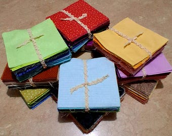 100 squares 5 inchs, VARIOUS COLORS, Pre-cuts fabric
