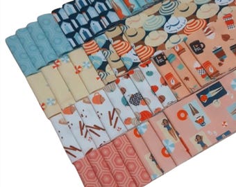 40 Jelly Rolls, 2 1/2" X 44", Pre-Cut cotton - BEACH HAIR of Camelot Fabrics