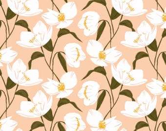 QUILT FABRICS, Language of Flowers Light Peach, 58230402-01, 100% cotton, quilt cotton - Botany Collection of Camelot Fabrics