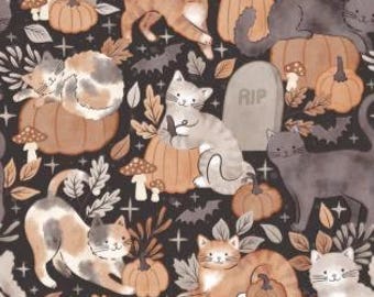 Fabric cotton, PUMPKIN AND PAWS, 66250201, 02, Quilt Fabrics, 100% cotton, quilt cotton - Pumpkin and Paws of Camelot Fabrics