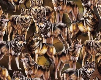 Fabric cotton, WOLF, 16250101-01, Quilt Fabrics, 100% cotton, quilt cotton - Twilight Wolf of Camelot Fabrics