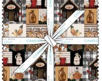 QUILT FABRICS, 42 squares 10 inchs, 100% cotton, quilt cotton - Fun on Tap of Camelot Fabrics