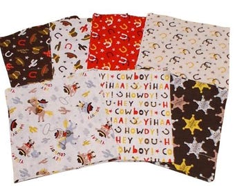 COW BOY, 42 squares 5 inchs Pre-Cut cotton - Far West de Camelot Fabrics