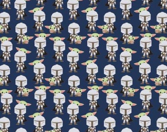 CAMELOT FABRICS, Friends, Mandalorian, Star Wars, navy, 73800248, col 02, cotton, cotton quilt, cotton designer