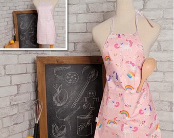 Apron with pocket, size 6-8 years