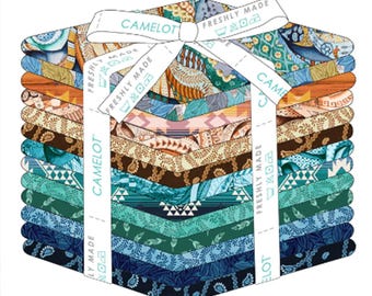 FATS QUARTERS, 13 prints, 100% cotton, quilt cotton - Rhapsody of Camelot Fabrics