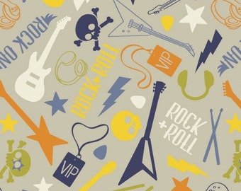 CAMELOT FABRICS, Guitare, music, Rock'n Roll, Rock On, 21190306, col 04, Camelot Fabrics, 100% Cotton, quilt cotton, designer cotton