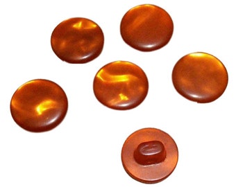 6 Buttons: 12mm, button orange marble