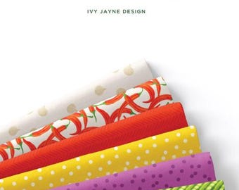 QUILT FABRICS, 42 squares 5 inchs, 100% cotton, quilt cotton - Eat Green of Camelot Fabrics