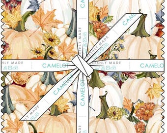QUILT FABRICS, 42 squares 10 inchs, 100% cotton, quilt cotton - Pumpkin Patch Keeper of Camelot Fabrics