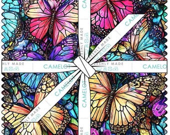 QUILT FABRICS, 42 squares 10 inchs, 100% cotton, quilt cotton - Flight of Beauty of Camelot Fabrics