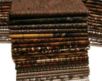 BROWN, Pack of 20, 100% cotton, Various patterns, quality quilting, cotton designer