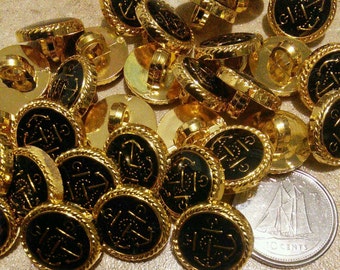 14mm, 12 buttons ANCHOR Black and Gold