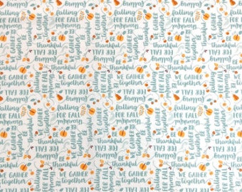 CAMELOT FABRICS, Ode to Fall, orange, turquoise, white, 66180206, col 01, Autumn Impressions