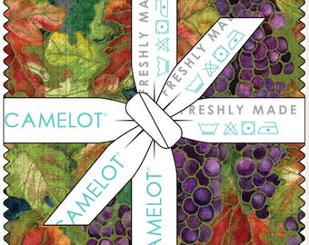 QUILT FABRICS, 42 squares 5 inchs, Vineyard, 100% cotton, quilt cotton - Aged Vineyard of Camelot Fabrics