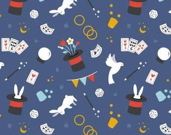 Fabric cotton, MAKE SOME MAGIC, navy, 21240201, 01, Quilt Fabrics, 100% cotton, quilt cotton - Abracadabra of Camelot Fabrics