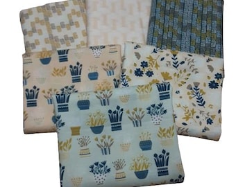 QUILT FABRICS, 6 x 1/2 yard, Plants, 100% cotton - Neufchâtel de Camelot Fabrics