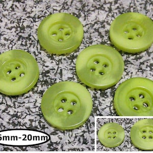 12 Buttons, 16mm or 20mm, SHADE LIME, button vintage