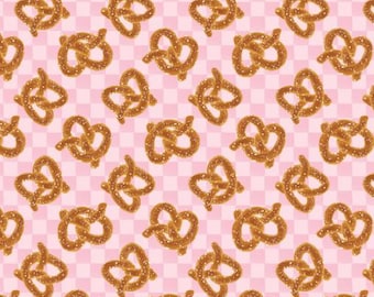 Fabric cotton, CHECKED PRETZELS, 58240702, 01, Quilt Fabrics, 100% cotton, quilt cotton - I Love Carbs of Camelot Fabrics
