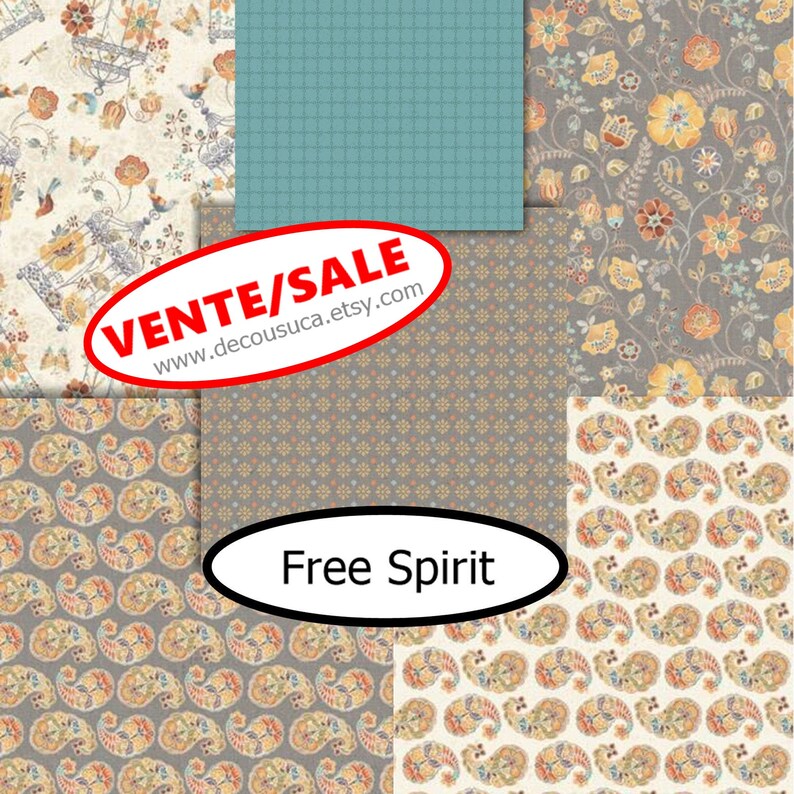 col 02 Free Spirit 66190104 100/% Cotton, taup Flower SALE Reg 3.76-21.91 Camelot Fabrics