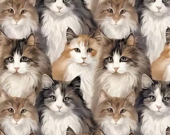 Camelot Fabrics CATS, Paw and Whisker, 100% Cotton Quilt Fabric, 21250602-01