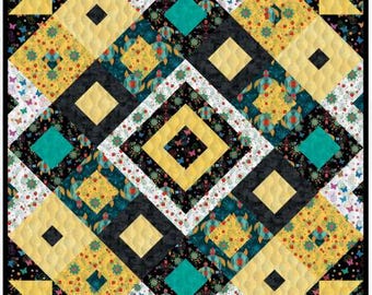 PDF, TRUMBLING JEWELS Quilt, 56'' X 70'', Tutoriel - Truth of Camelot Fabrics