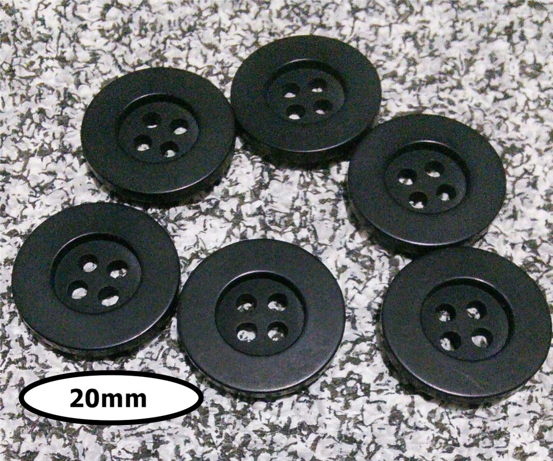 20mm, 12 Buttons, BLACK - Etsy