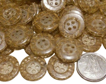 16mm, 12-50-200 buttons NATURAL TRANSPARENT, button vintage, BTN 58