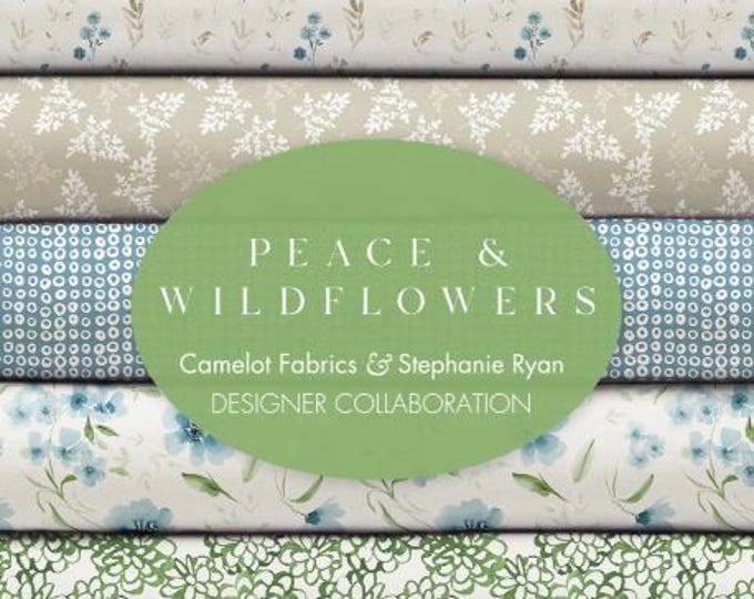 Featured listing image: Pack of 20, FLOWER, PLAID, LEAF, 100% cotton, quality quilting, cotton designer - Peace & Wildflowers of Camelot Fabrics
