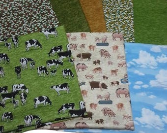 ANDOVER, 8 prints, Village Life, Makower, cotton quilt, cotton designer