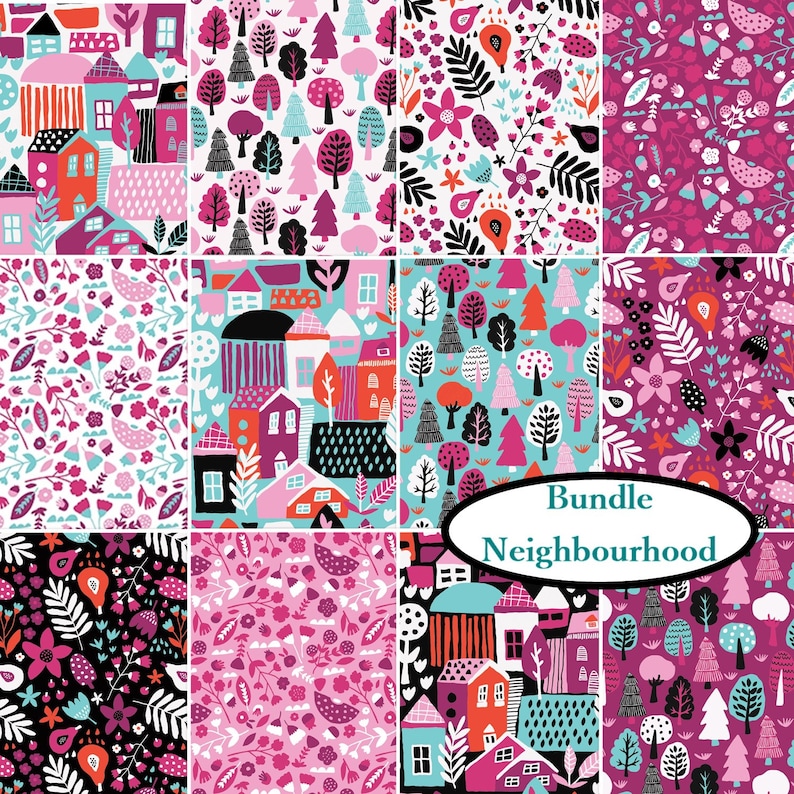 100/% Cotton Flowers in purple Neighbourhood Camelot Fabrics 31170104 col 03