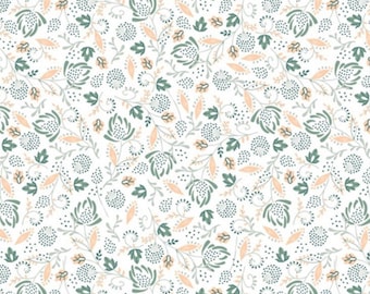 CAMELOT FABRICS, Flower, 21180304, col 01, Beachside Pretty, Oceanic Garden