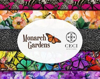 FABRICS COTTON, BUTTERFLIES, Bundle 13 - Monarch Gardens de Camelot Fabrics