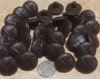 12 Buttons, 19mm, Button leather imitation, button Vintage