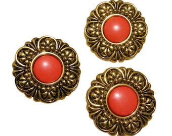 3 Buttons: 25mm, button gold and pink, no 36