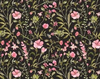Fabric cotton, SPRINGTIME in the PARK, Charcoal, 55240202-03, Quilt Fabrics, 100% cotton,quilt cotton - Fluttering Blooms of Camelot Fabrics