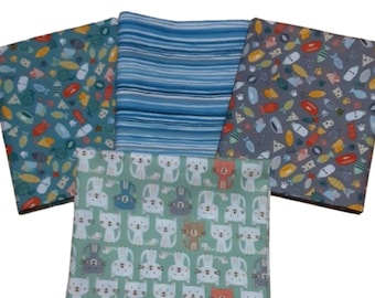 END OF COLLECTION, Cat, 4 prints, Cool Cats, 100% cotton