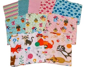QUILT FABRICS CATS, 42 squares 5 inchs, quilt cotton - Cat's Meow de Riley Blake