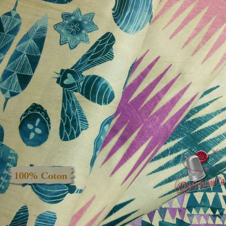 by Carrie Blomston Pueblo Stripe 42571 Dreamer blue Dreamer cream 100/% coton Windham Fabrics