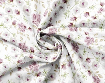 QUILT FABRICS, Posy, White, 52230104-01, 100% cotton, quilt cotton - Morning Lilac of Camelot Fabrics