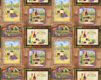 QUILT FABRICS, Posters, Multi, 55230501-01, 100% cotton, quilt cotton - Age Vineyard of Camelot Fabrics