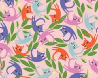 Quilt Fabric CAT ACROBATICS, Cotton Quilt Fabric , 98250102-02, Cattitude de Camelot Fabrics