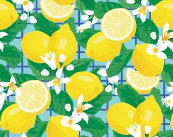 Fabric cotton, LEMON BLOSSOMS, 58240202-02, Quilt Fabrics, 100% cotton, quilt cotton - Lemon Drops of Camelot Fabrics
