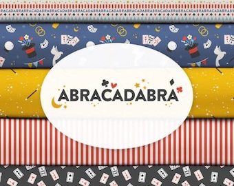 Pack of 8, ABRACADABRA, 100% cotton, quality quilting, cotton designer - Abracadabra of Camelot Fabrics