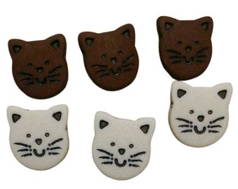 12mm, 6-30 Buttons Cat, 1980, Fancy Button, Solid Button, BF50