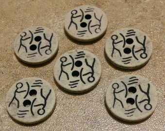 15mm, 12 Buttons Silhouette Natural, 1980s, GR04