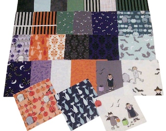 28 squares 5 inchs, HALLOWEEN, Pre-cuts fabric - Spooky Hallow de Riley Blake Designs