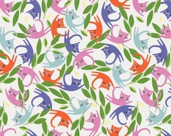 Quilt Fabric CAT ACROBATICS, Cotton Quilt Fabric , 98250102-01, Cattitude de Camelot Fabrics